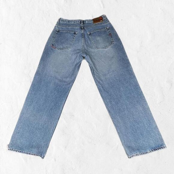Light Wash Indo Wide Leg Denim Jeans Size 36R Skate y2k Streetwear - Picture 3 of 4